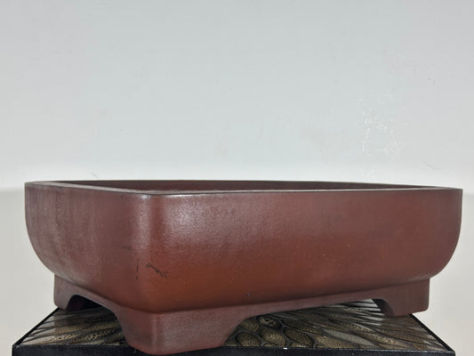 Preowned Japanese Tokoname Rectangular Bonsai Pot Yamakou - 17.75” By 13.75”