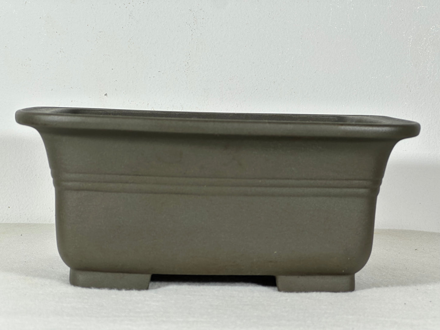 Preowned Japanese Tokoname Unglazed Rectangular Bonsai Pot - 9” By 7.5”