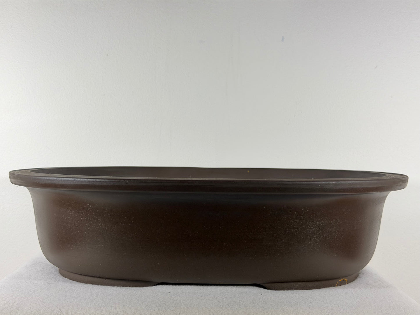 Preowned Japanese Tokoname Oval Unglazed Bonsai Pot Yamagen - 18” By 14.75”