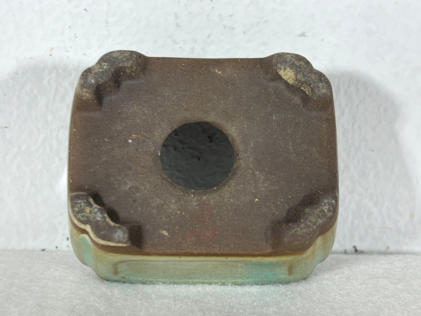 Preowned Japanese Tokoname Rectangular Bonsai Pot Tosui - 2.25” By 1.75”