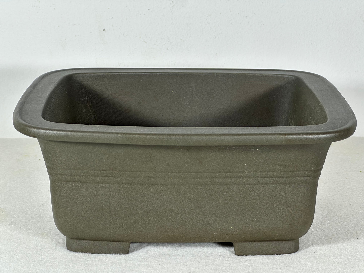 Preowned Japanese Tokoname Unglazed Rectangular Bonsai Pot - 9” By 7.5”