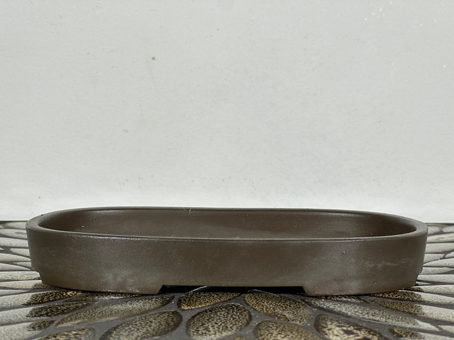 Preowned Japanese Tokoname Unglazed Oval Bonsai Pot - 7.25” By 4 3/8”