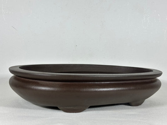 Preowned Japanese Tokoname Unglazed Bag Style Bonsai Pot Yamaaki - 11.75” By 8.5”
