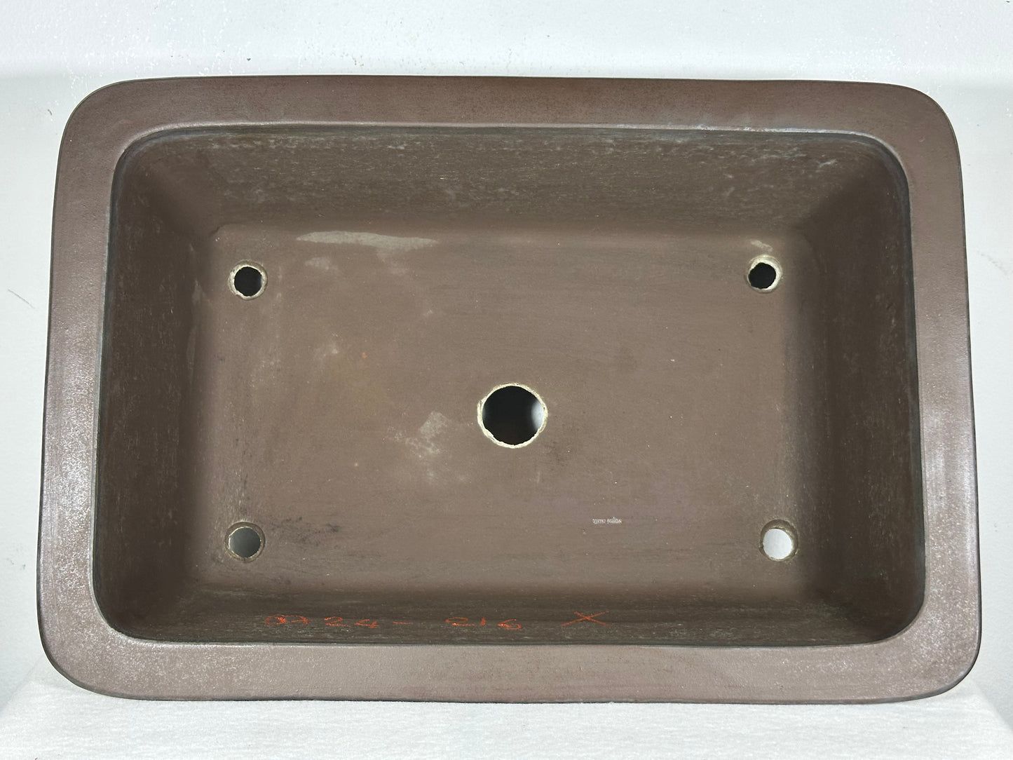 Preowned Japanese Tokoname Rectangular Bonsai Pot with Stamp - 15.75” By 10.75”
