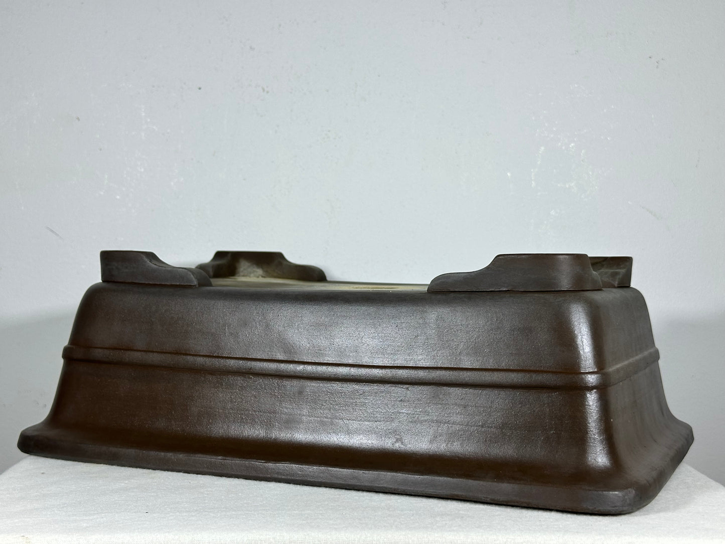 Preowned Japanese Tokoname Rectangular Bonsai Pot with Stamp - 15.75” By 10.75”