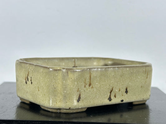 Preowned Japanese Tokoname Rectangular Bonsai Pot - 3 7/8” By 2 5/8”