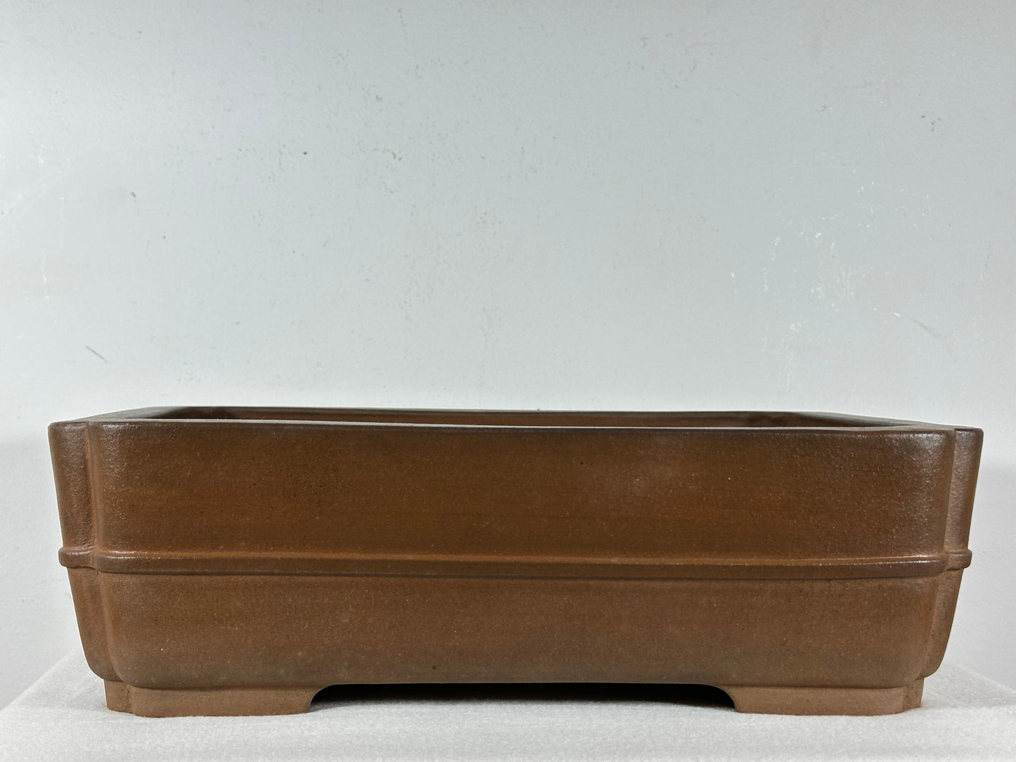 Preowned Japanese Tokoname Unglazed Rectangular Bonsai Pot Seizan - 14.5” By 11”