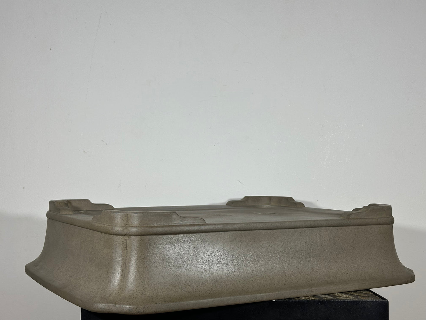 Preowned Japanese Tokoname Unglazed Rectangular Bonsai Pot Keizan - 22.25” By 17”