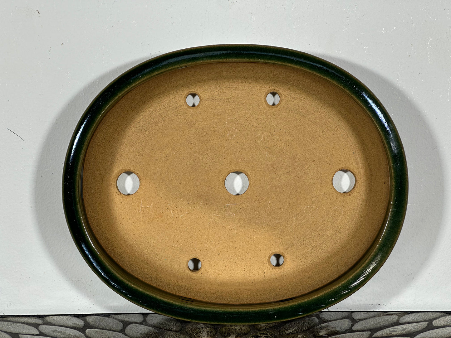 NEW Japanese Tokoname Glazed Oval Bonsai Pot REIHO - 10.25” By 8.25”