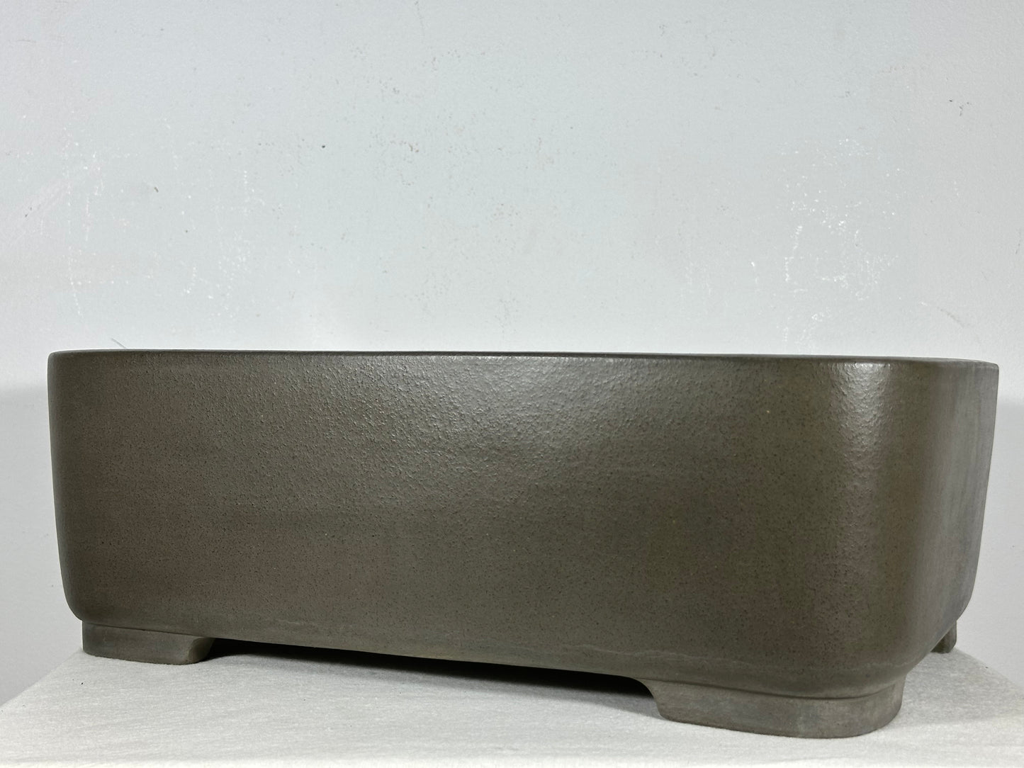 Preowned Japanese Tokoname Unglazed Rectangular Bonsai Pot Seizan - 16.5” By 11.75”