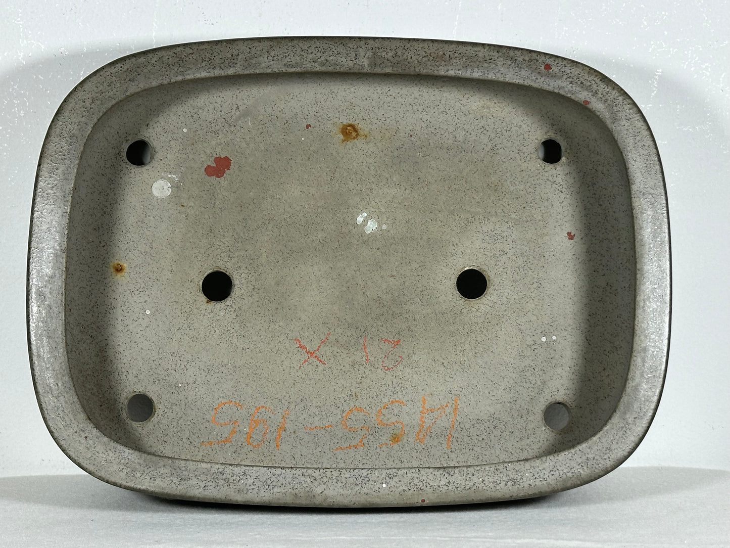 Preowned Japanese Tokoname Unglazed Rectangular Bonsai Pot Seizan - 12.5” By 9.25”