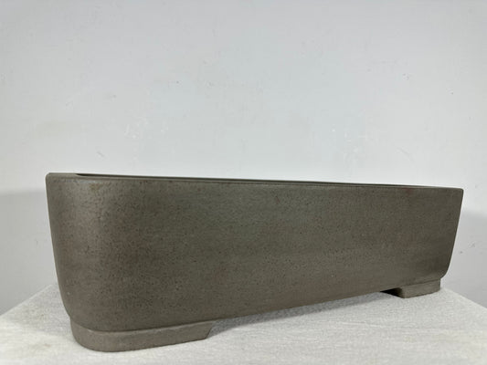 Preowned Japanese Tokoname Unglazed Rectangular Bonsai Pot Seizan - 16.25” By 11.75”