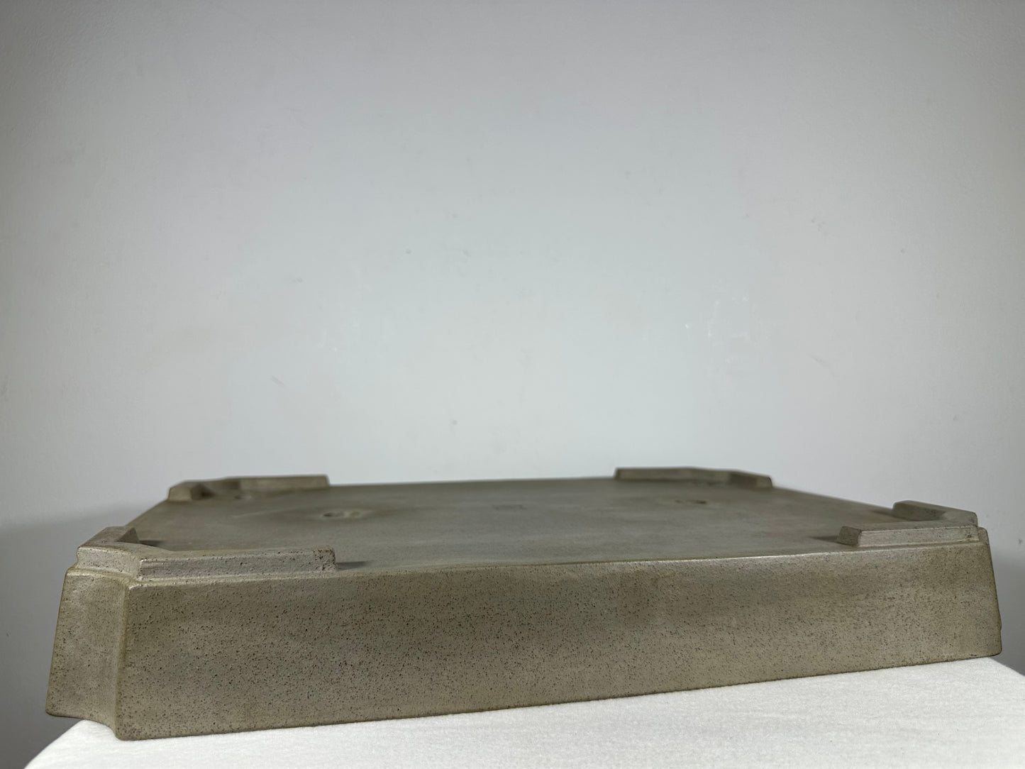 Preowned Japanese Tokoname Unglazed Rectangular Shallow Bonsai Pot Seizan - 19” By 13”
