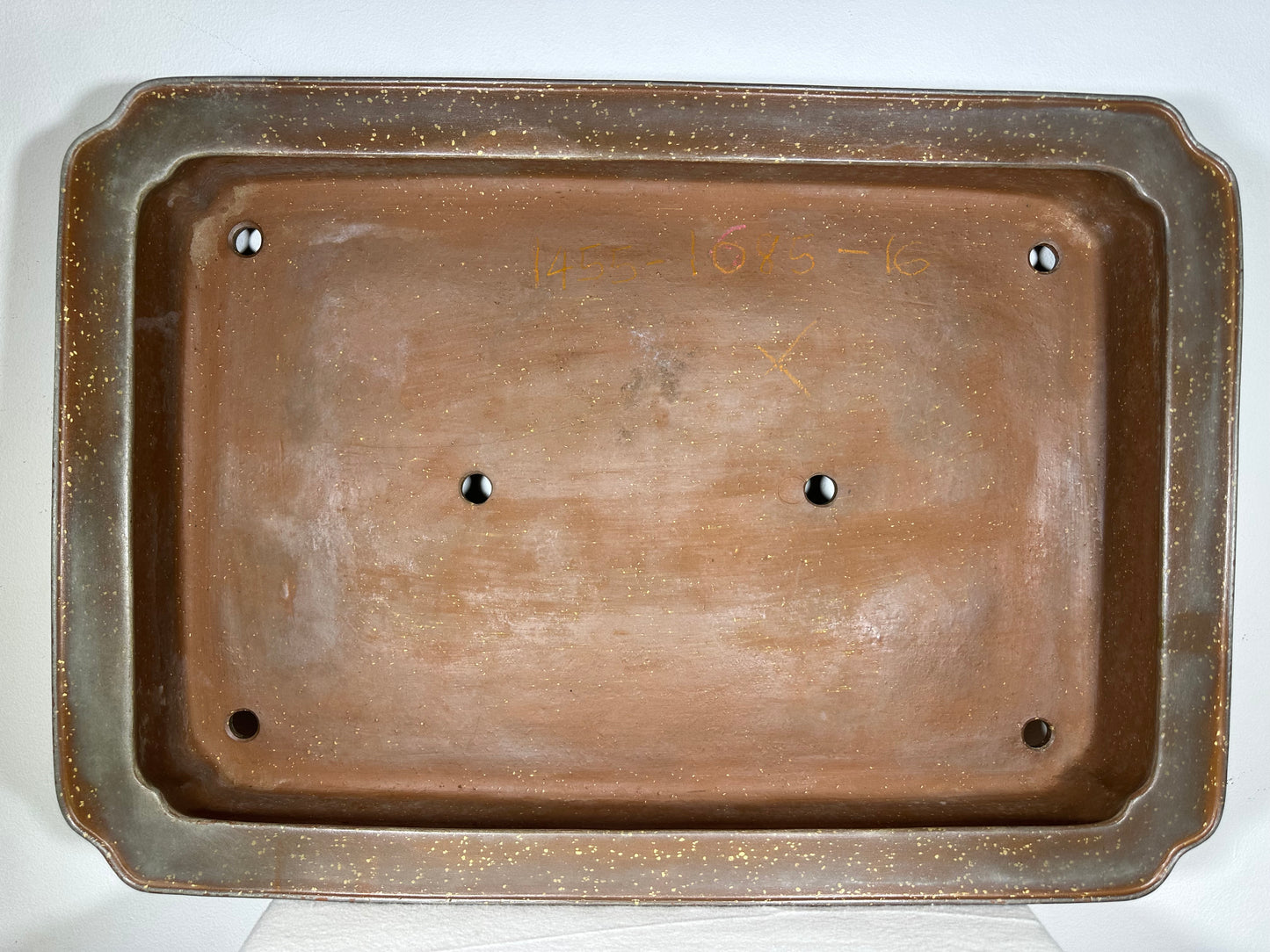 Preowned Japanese Tokoname Unglazed Rectangular Shallow Bonsai Pot Seizan - 25.25” By 17.5”