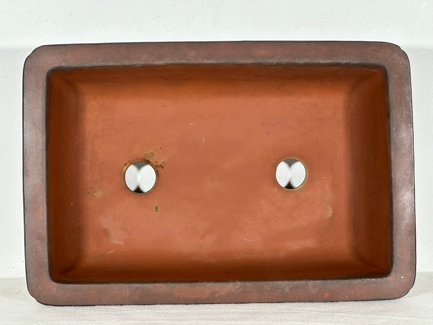 Preowned Japanese Tokoname Unglazed Rectangular Bonsai Pot - 11.5” By 7.75”