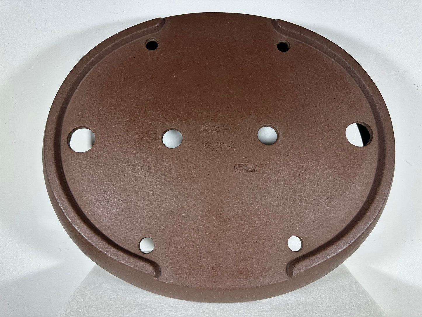 Preowned Japanese Tokoname Unglazed Oval Bonsai Pot Yamaaki - 19” By 15.75”