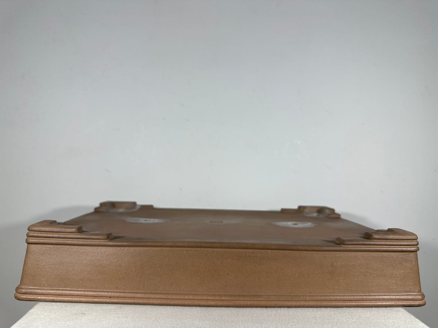 Preowned Japanese Tokoname Unglazed Rectangular Bonsai Pot Seizan - 19” By 13”