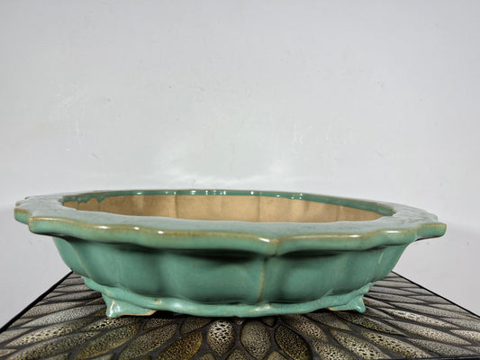 Vintage Preowned China Glazed Rinka Style Bonsai Pot - 17.25” By 3 5/8”
