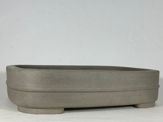 Preowned Japanese Tokoname Unglazed Rectangular Bonsai Pot Seizan - 15.25” By 11”