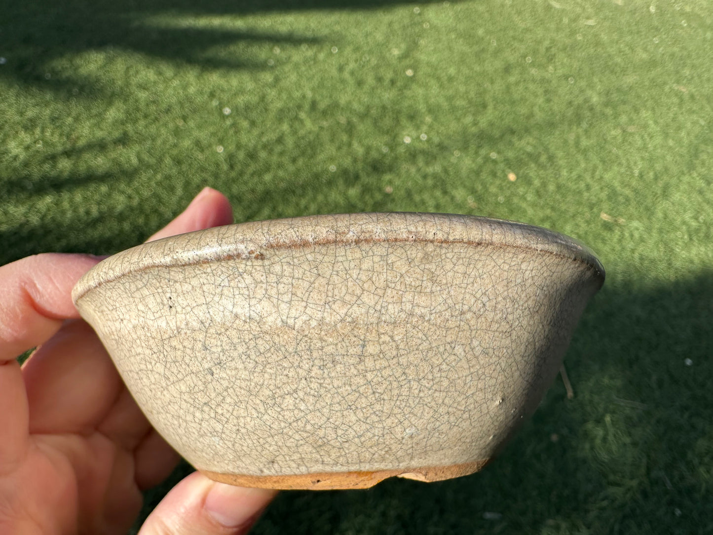 Vintage Japanese Tokoname Shohin Bonsai Pot Keisen - 4” By 1 3/8”