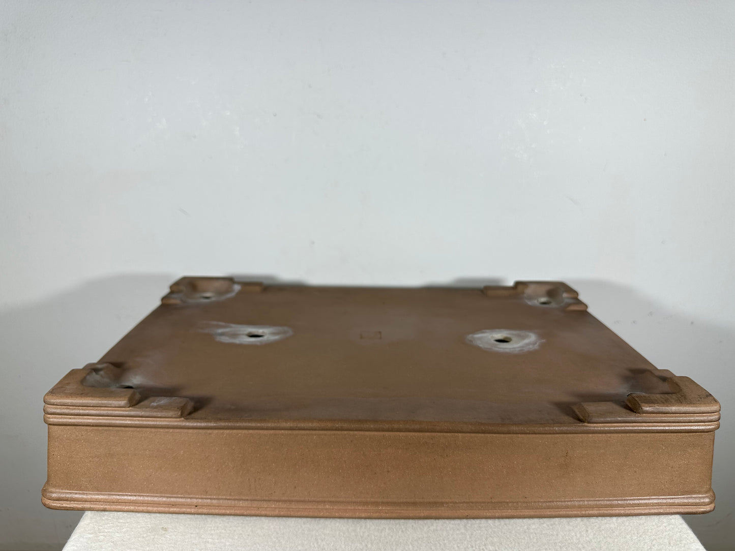 Preowned Japanese Tokoname Unglazed Rectangular Bonsai Pot Seizan - 19” By 13”