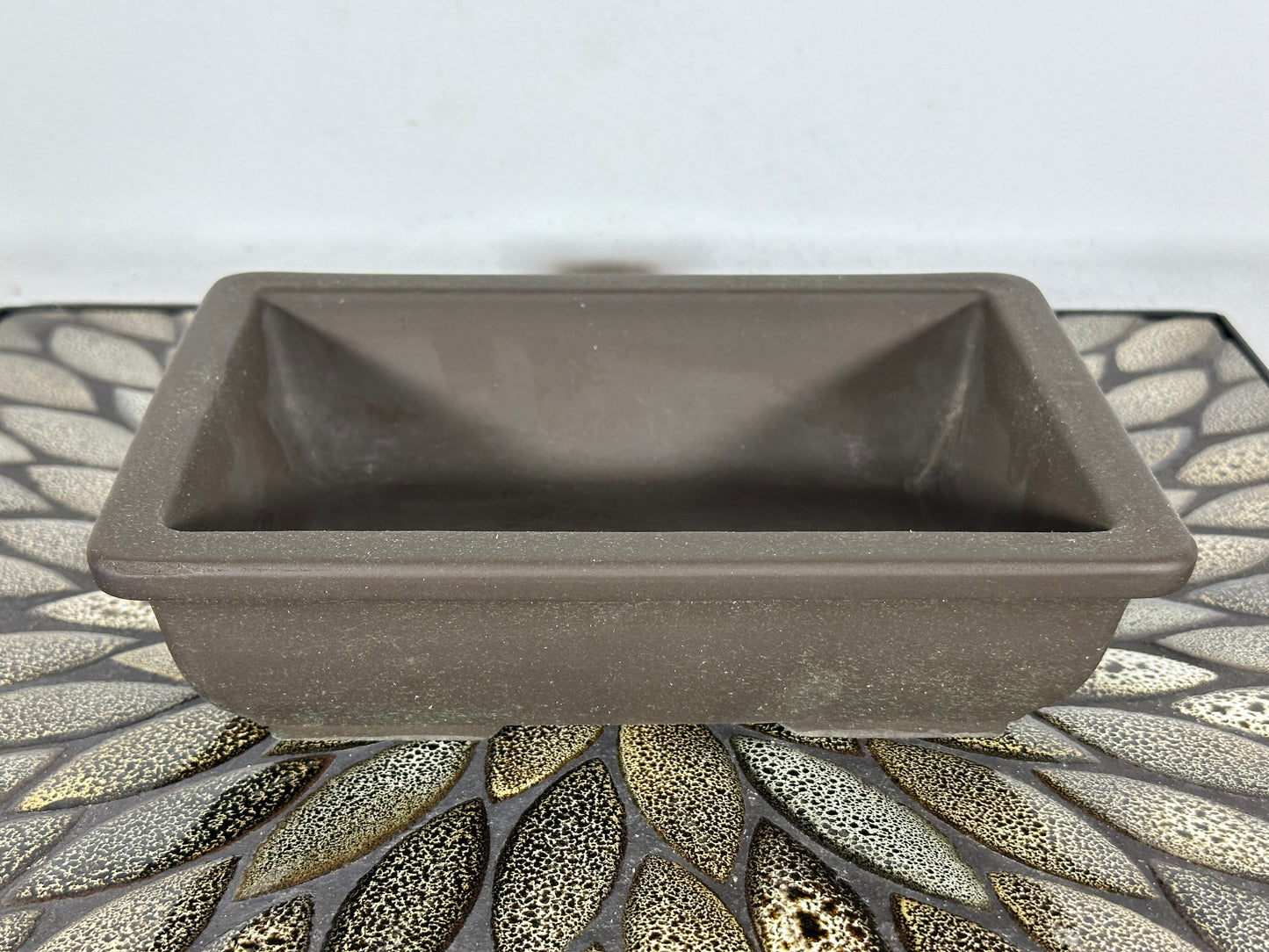 Preowned Japanese Tokoname Unglazed Rectangular Bonsai Pot - 8.25” By 6”