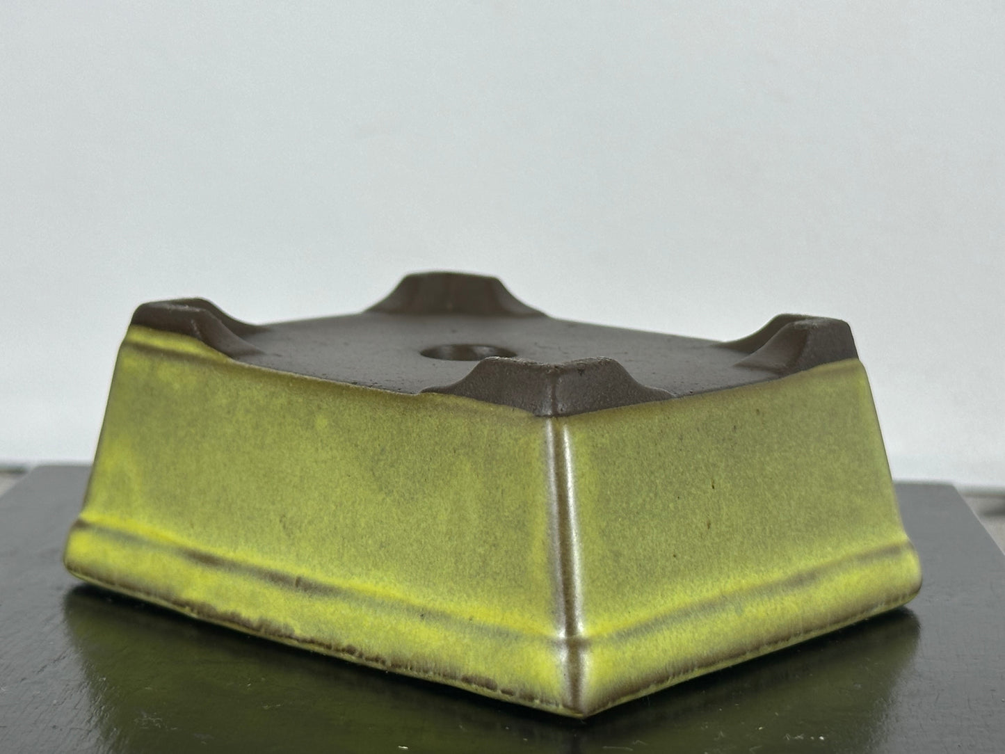 Preowned Japanese Tokoname Rectangular Bonsai Pot - 3.5” By 2 7/8”