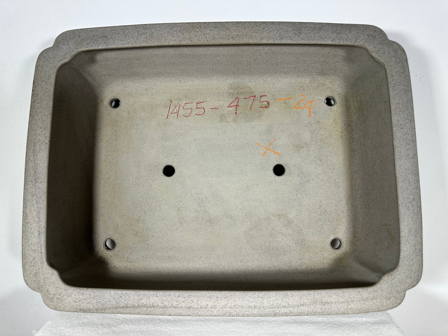 Preowned Japanese Tokoname Unglazed Rectangular Bonsai Pot Seizan - 19” By 14.25”