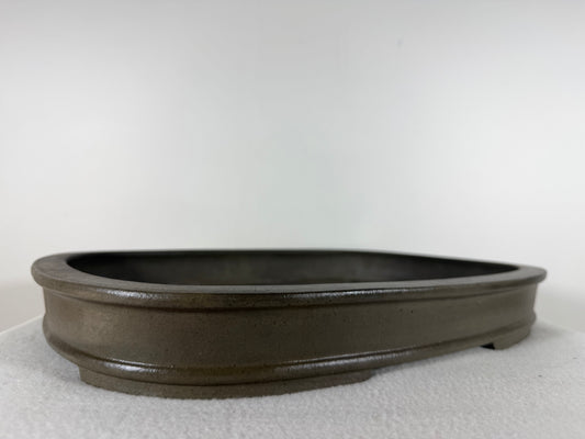 Preowned Japanese Tokoname Unglazed Rectangular Shallow Bonsai Pot Seizan - 15.25” By 11”
