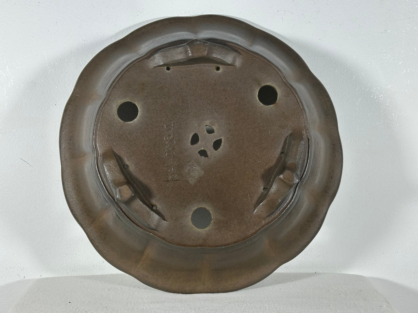 Preowned Japanese Tokoname Unglazed Rinka Style Bonsai Pot Gyouzan - 13.25” By 4 1/8”