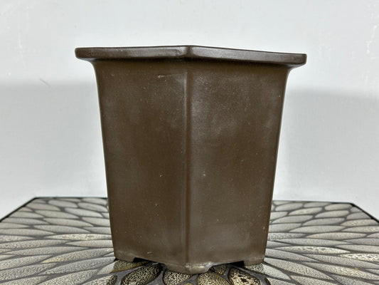 Preowned Japanese Tokoname Cascade Bonsai Pot Yamaaki - 7 7/8” By 6 7/8”
