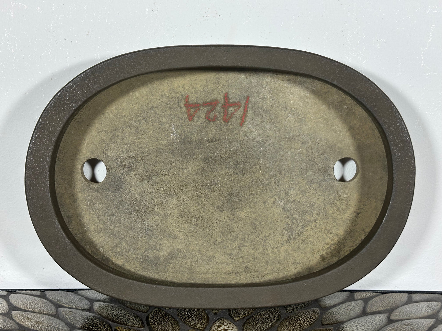 Preowned Vintage Japanese Tokoname Unglazed Bag Style Bonsai Pot Yamaaki - 11.5” By 8”