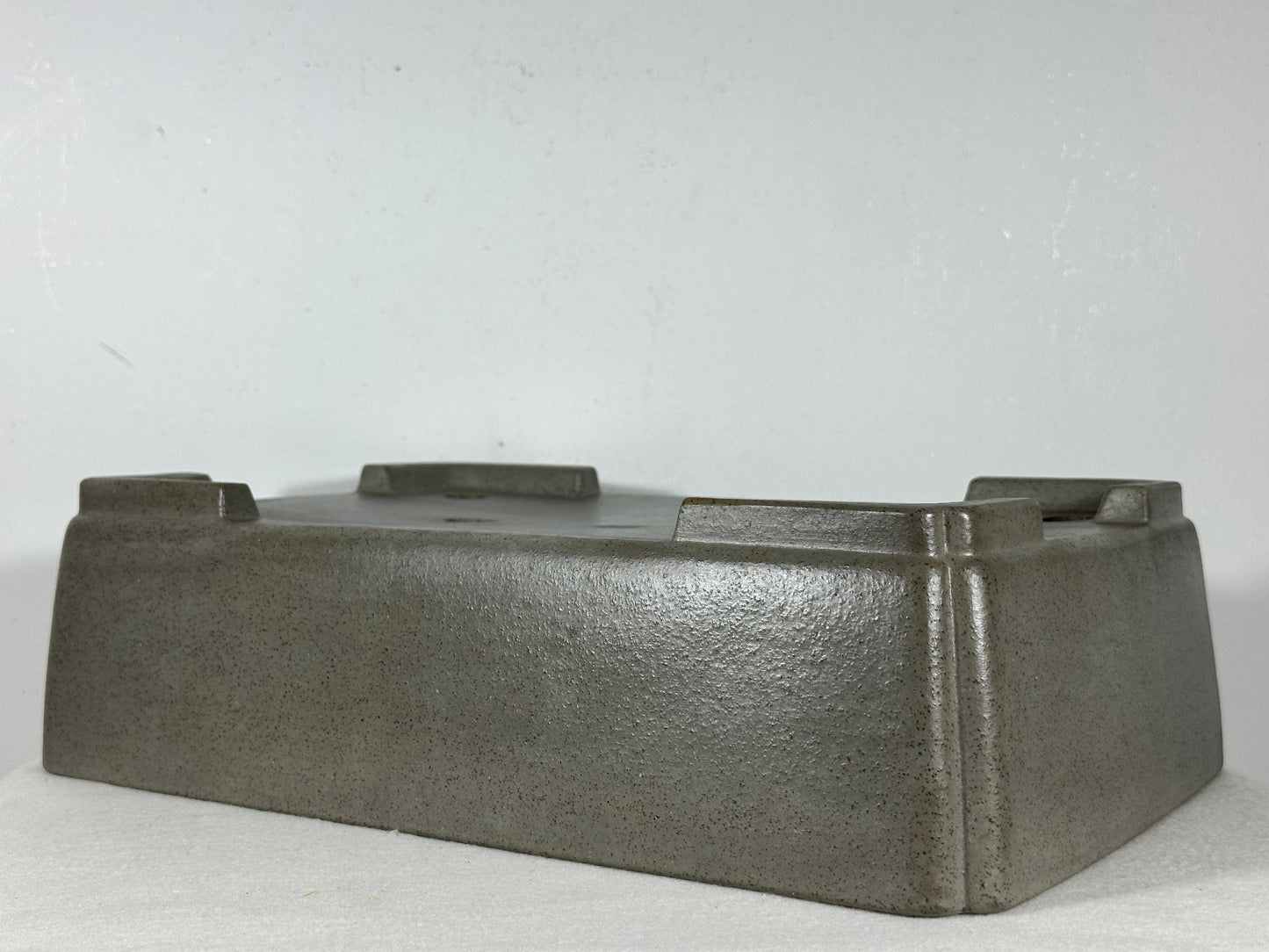 Preowned Japanese Tokoname Unglazed Rectangular Bonsai Pot Seizan - 13.75” By 9.75”