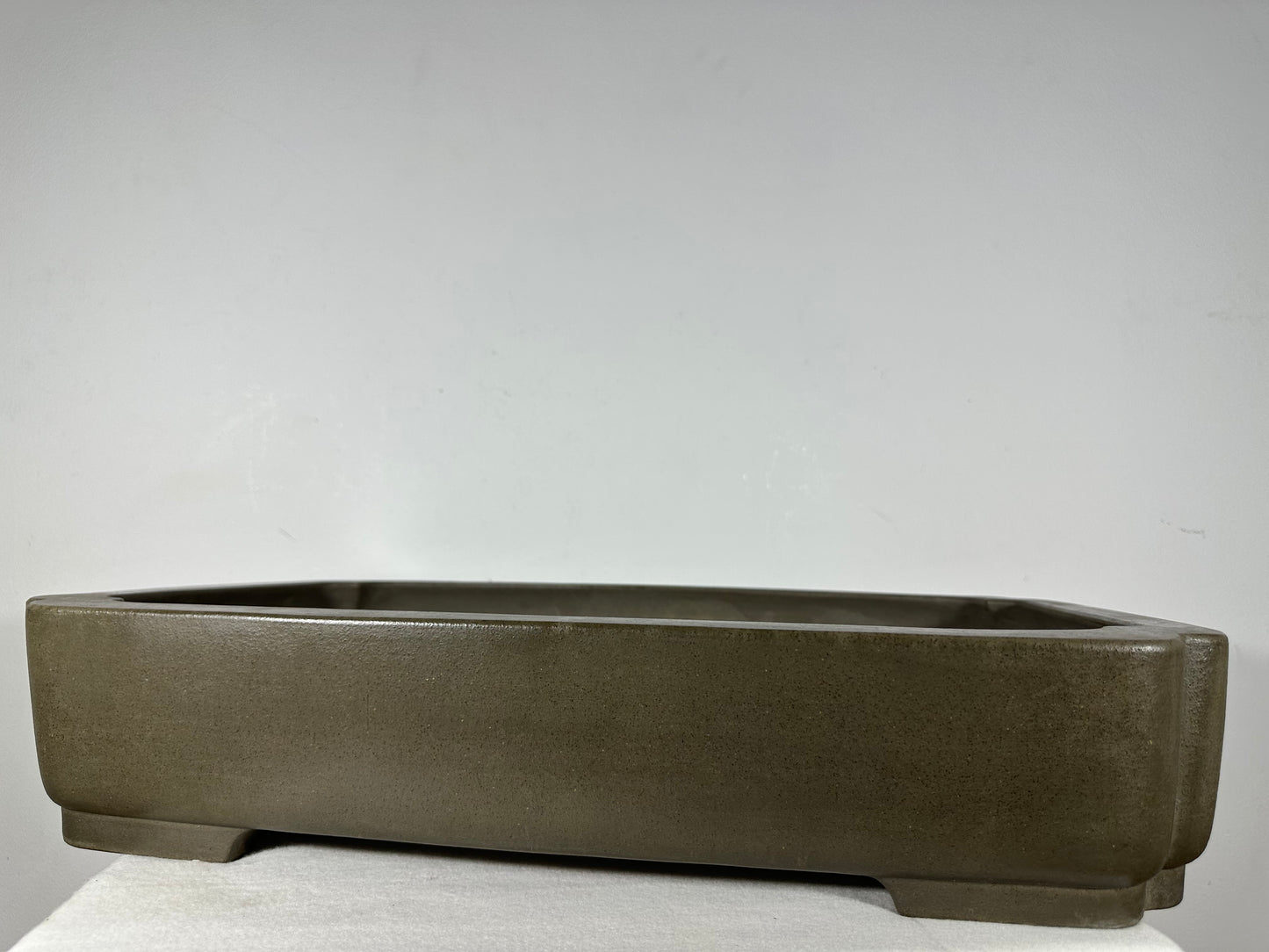 Preowned Japanese Tokoname Unglazed Rectangular Bonsai Pot Seizan - 22” By 14.25”