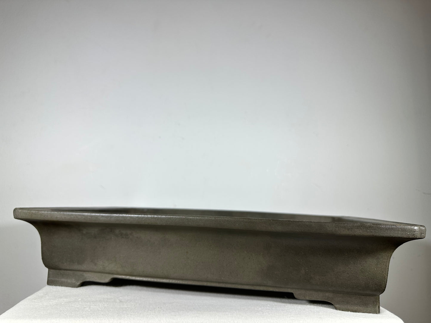 Preowned Japanese Tokoname Unglazed Rectangular Bonsai Pot Seizan - 19.5” By 13.75”