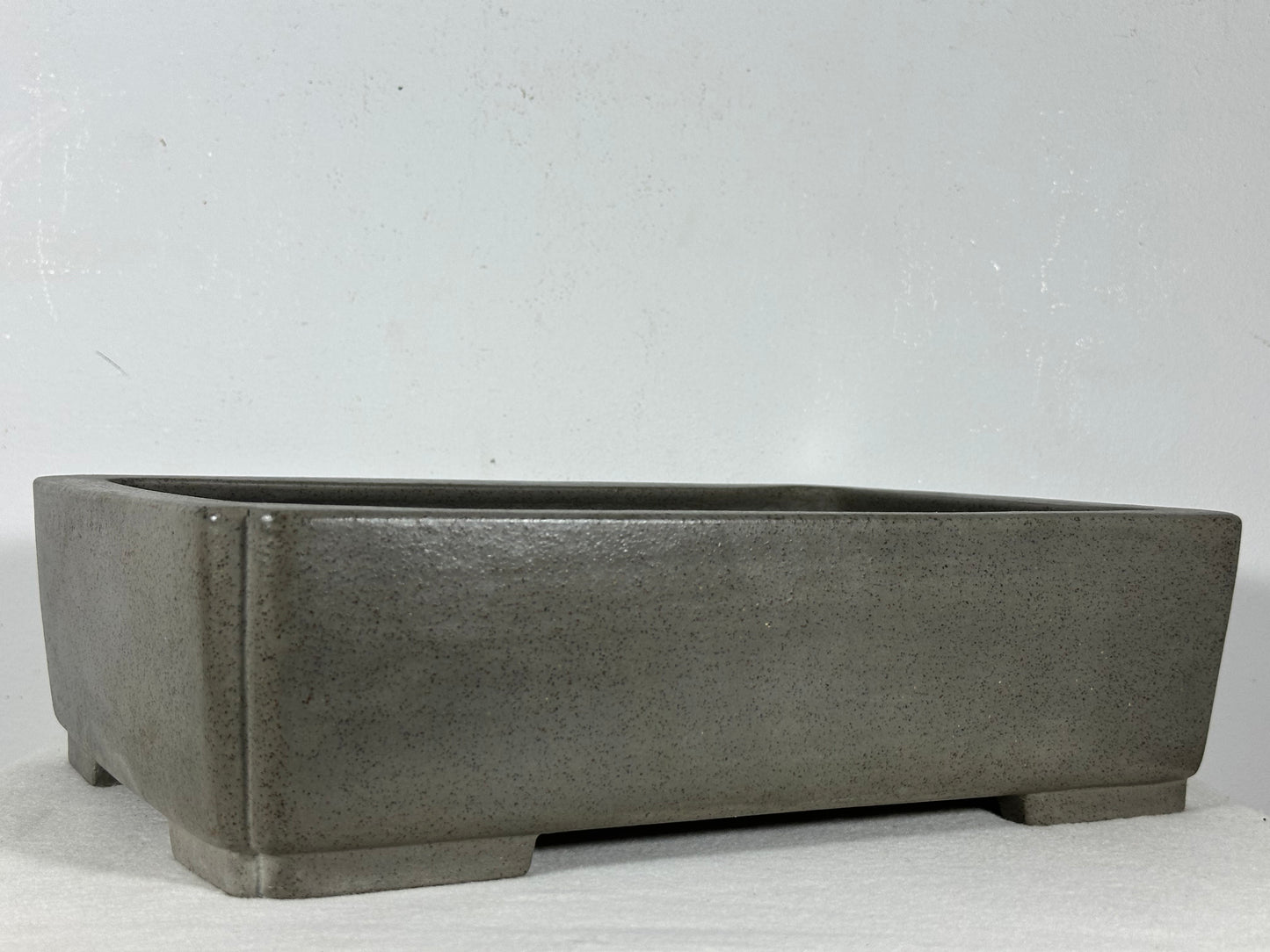 Preowned Japanese Tokoname Unglazed Rectangular Bonsai Pot Seizan - 13.75” By 9.75”