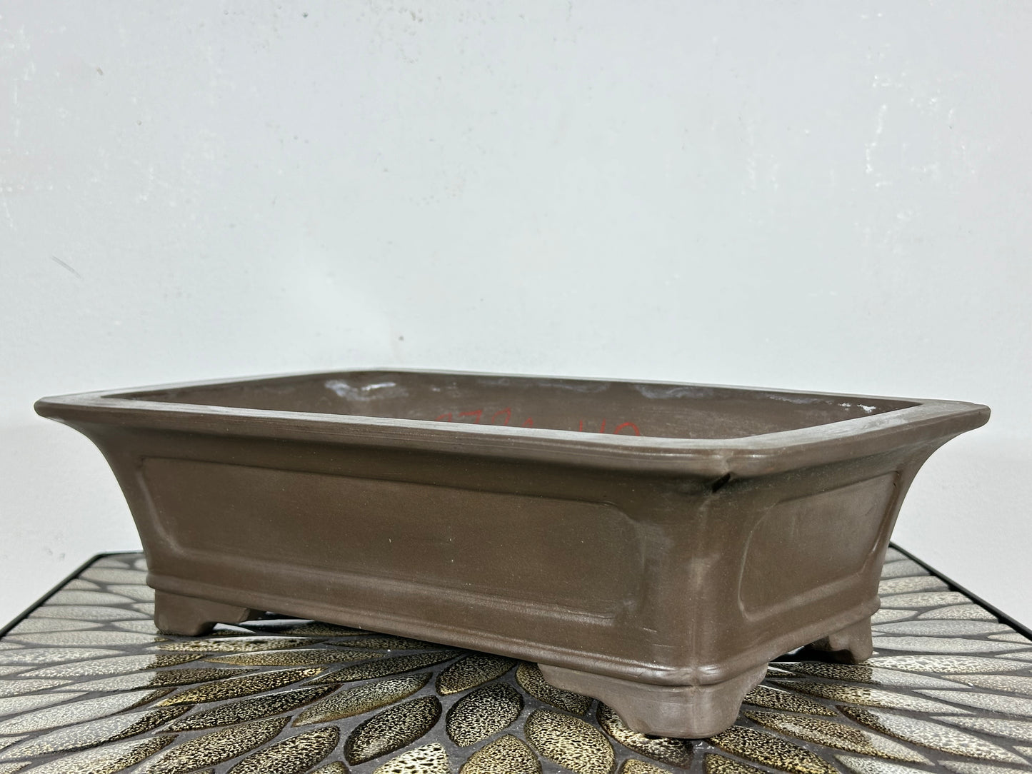 Preowned Japanese Tokoname Unglazed Rectangular Bonsai Pot - 13.75” By 8”