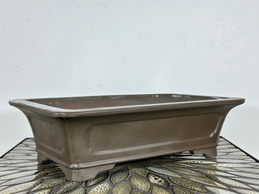 Preowned Japanese Tokoname Unglazed Rectangular Bonsai Pot - 13.75” By 8”