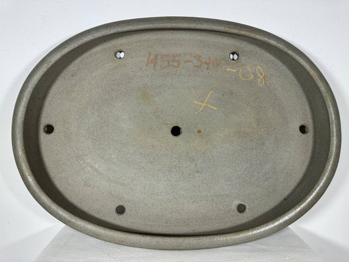 Preowned Japanese Tokoname Unglazed Oval Shallow Bonsai Pot Seizan - 20.75” By 14.75”