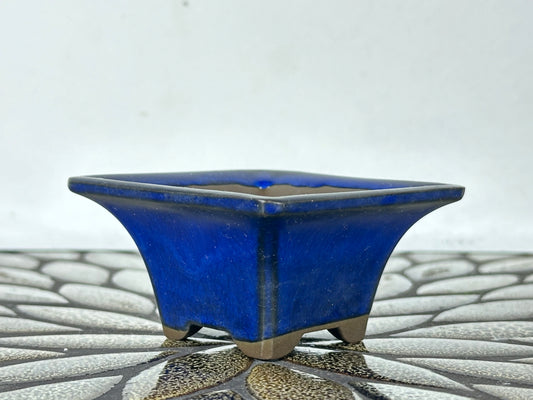 Preowned Japanese Glazed Square Bonsai Pot - 3 1/8” By 1.75”
