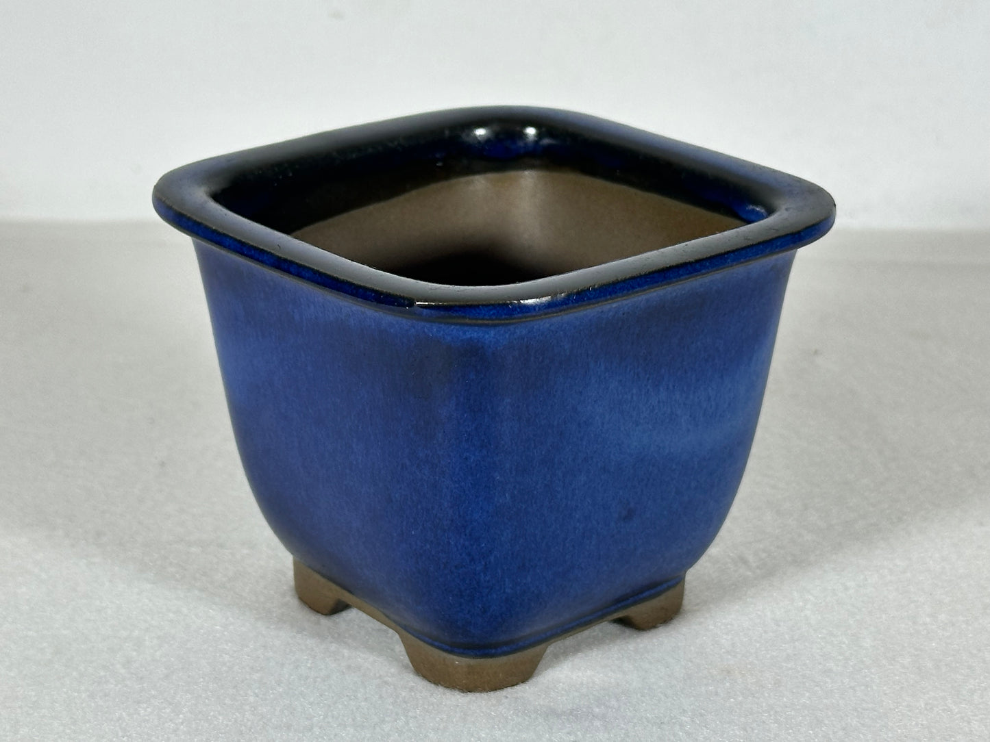 Preowned Japanese Square Cascade Bonsai Pot - 3.75” By 3”