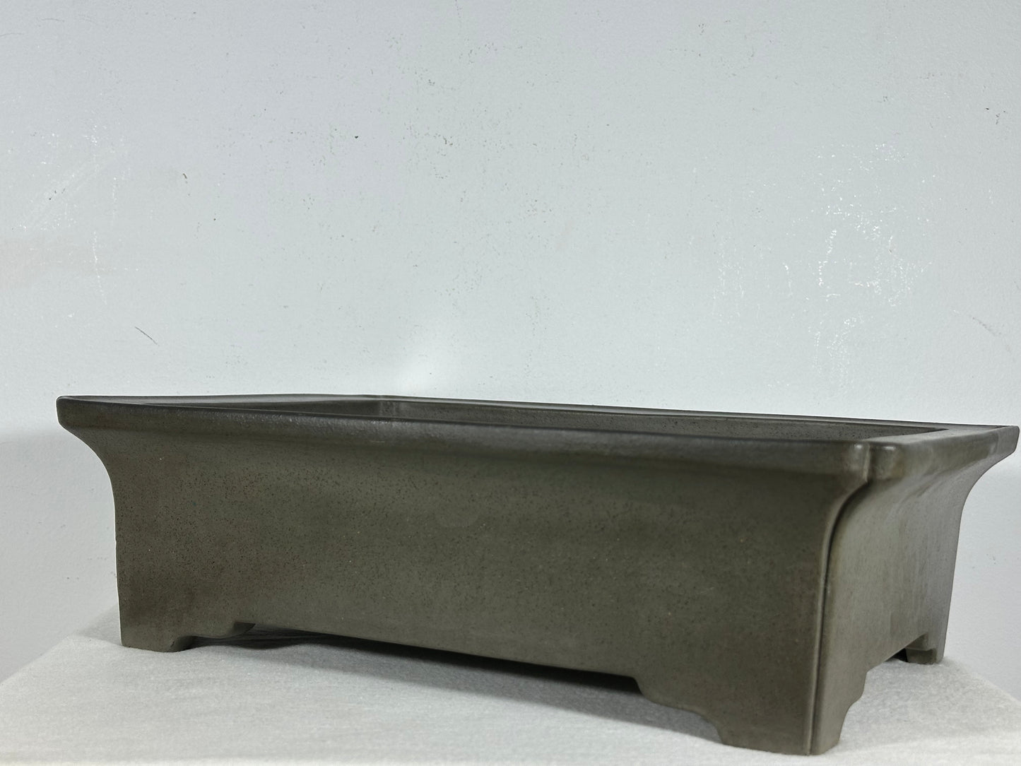 Preowned Japanese Tokoname Unglazed Rectangular Bonsai Pot Seizan - 15” By 11”
