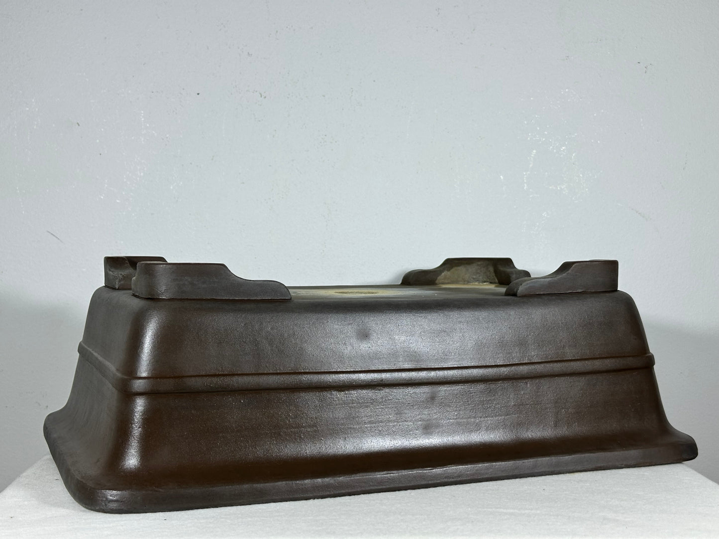 Preowned Japanese Tokoname Rectangular Bonsai Pot with Stamp - 15.75” By 10.75”