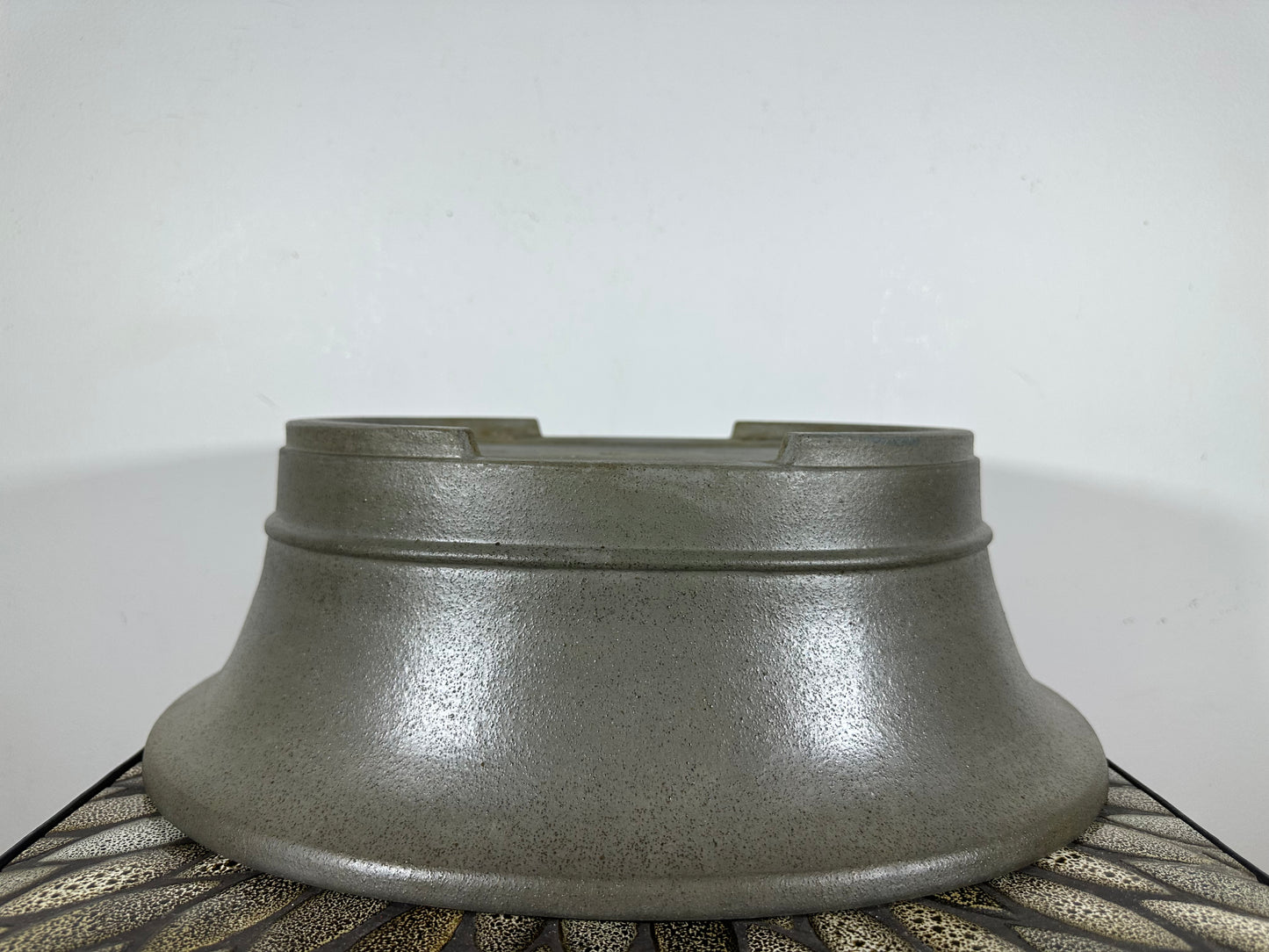 Preowned Japanese Tokoname Unglazed Oval Bonsai Pot Seizan - 16.25” By 14”