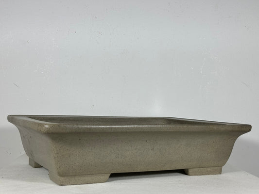 Preowned Japanese Tokoname Unglazed Rectangular Bonsai Pot Seizan - 13.75” By 10.25”