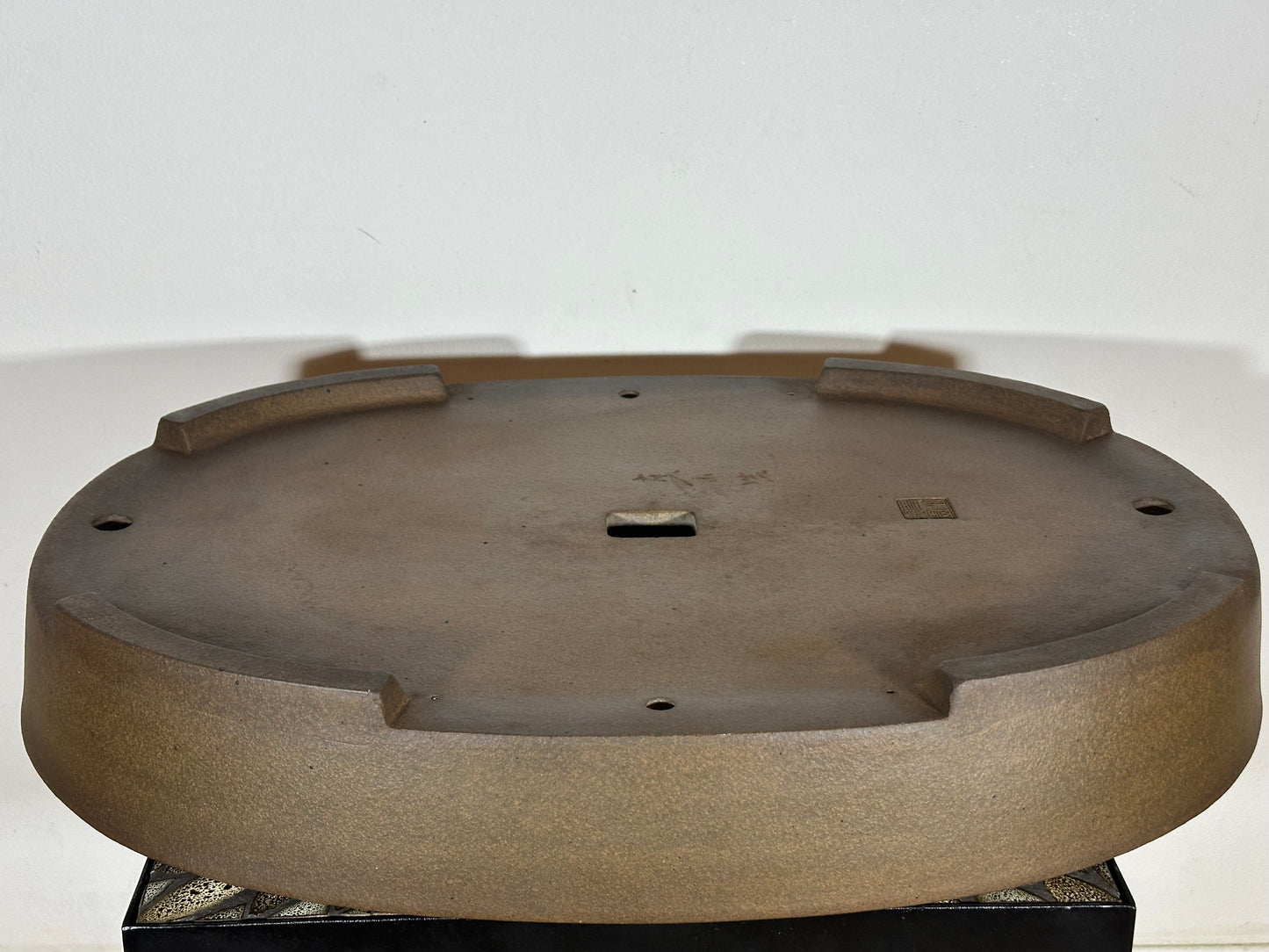 Preowned Vintage Japanese Tokoname Oval Bonsai Pot Mazan Terahata - 24” By 17.5”