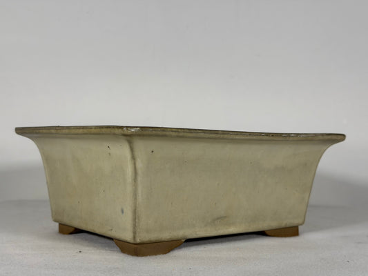 Preowned Japanese Tokoname Glazed Rectangular Bonsai Pot - 8.5” By 6.75”