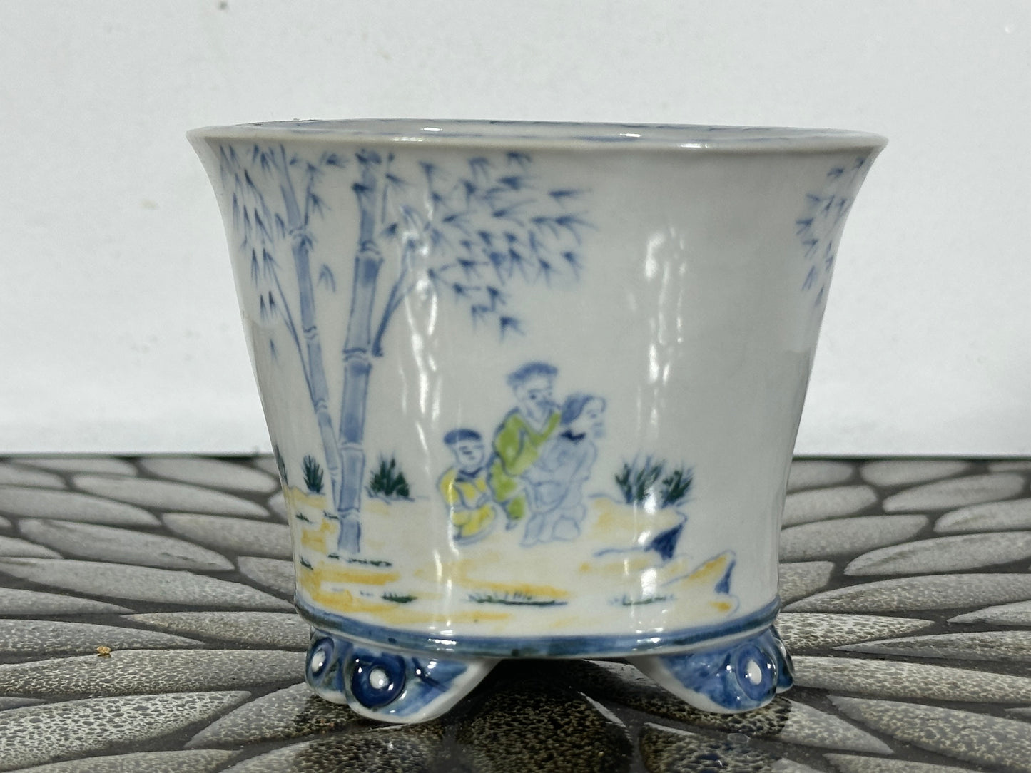 NEW Japanese Cascade Shohin Bonsai Pot Kutani Kouzan - 4” By 3.25”