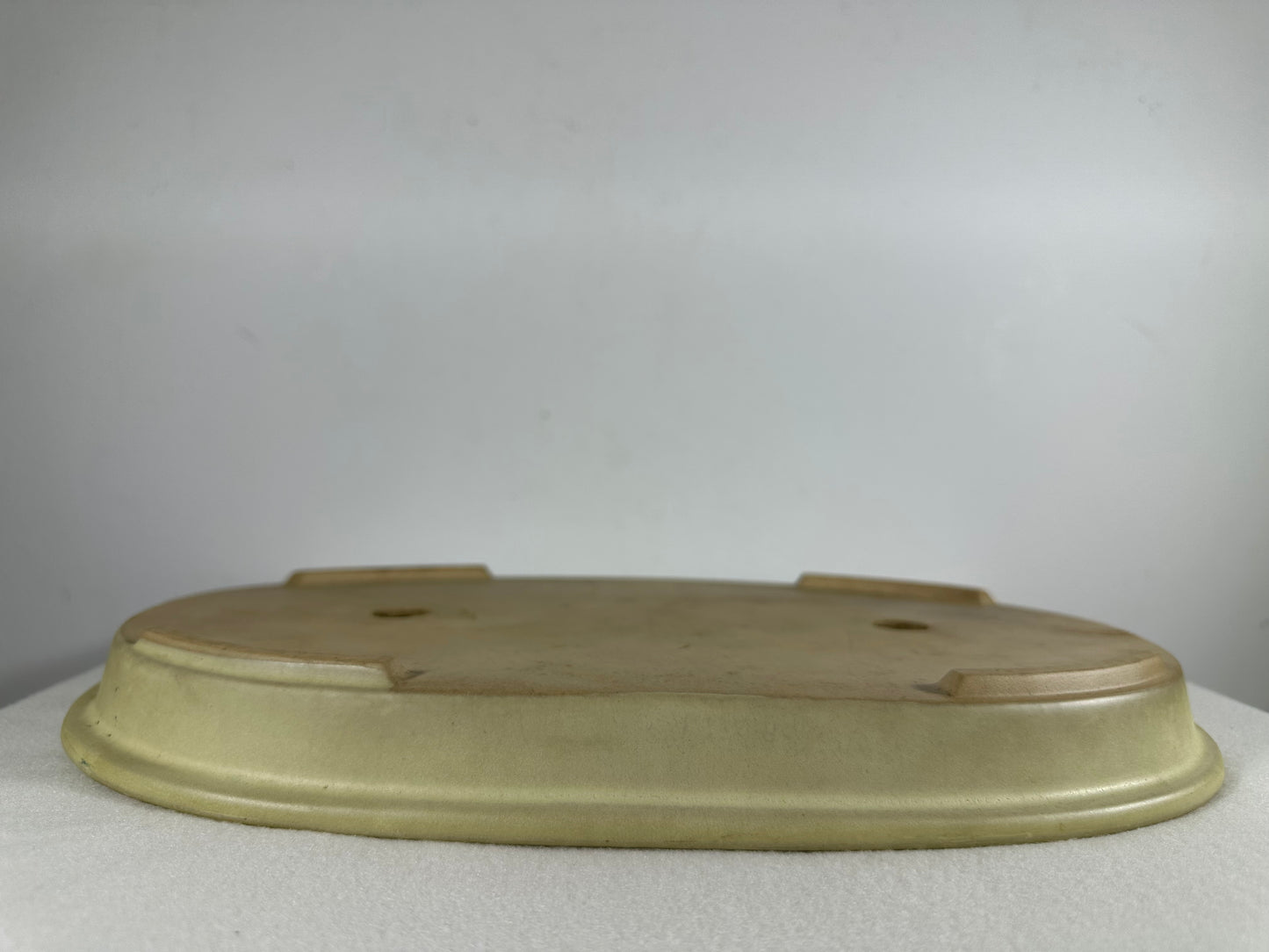 Preowned Japanese Glazed Oval Shallow Bonsai Pot - 13.25” By 8.5”