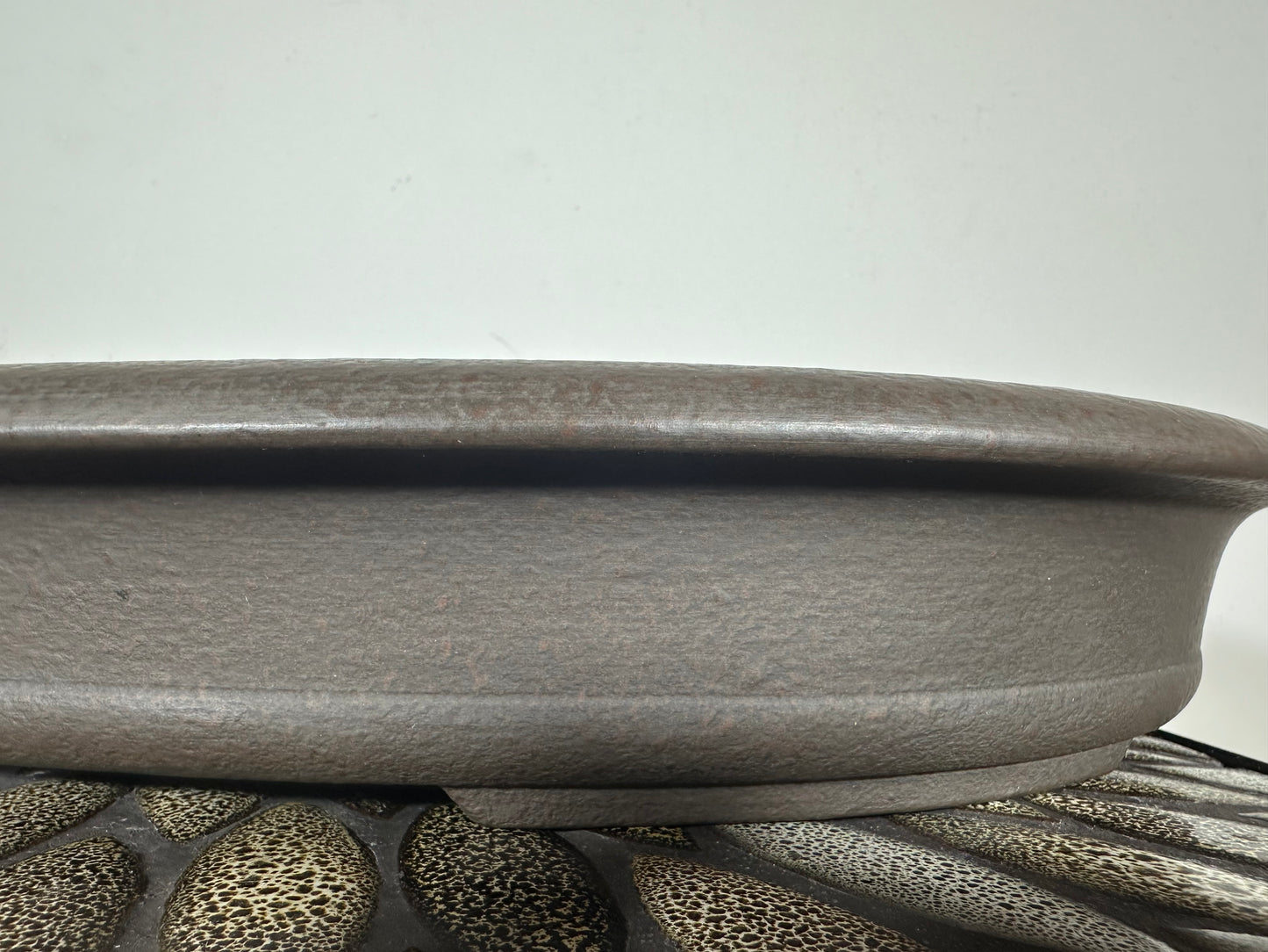Preowned Japanese Tokoname Unglazed Oval Bonsai Pot Eiraku - 18” By 13.5”